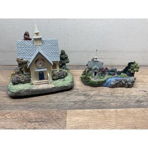 Thomas Kinkade (The Forest Chapel) With Clock‎ & Card Holder For Desk